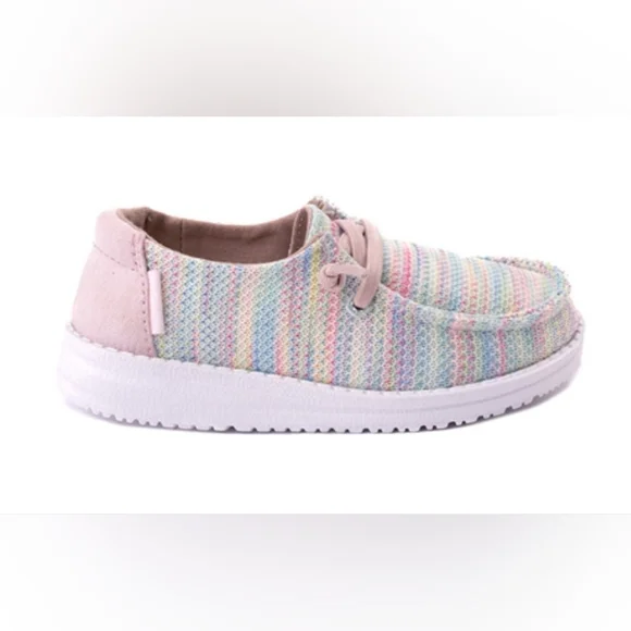 HEY DUDE Wendy SOX GIRL'S slip on Casual Shoe Aurora White / Pastel - Picture 3 of 4